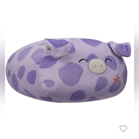 Nwt Squishmallows 12" Pammy Purple Spotted Pig with Flower Embroidery Stackable - Picture 2 of 9